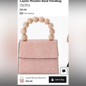 Olga Berg Caylee Wooden Bead Handbag
